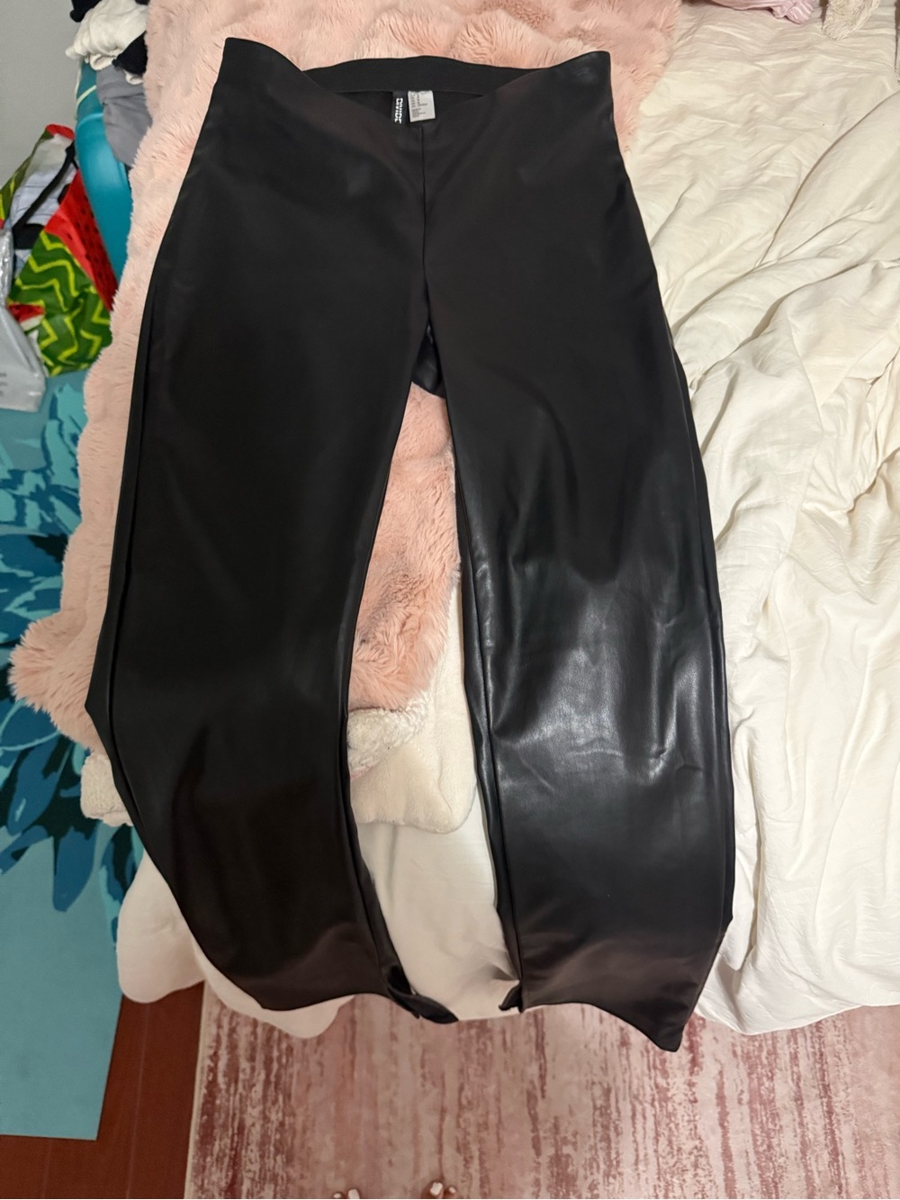 H&M Black Faux Leather Leggings